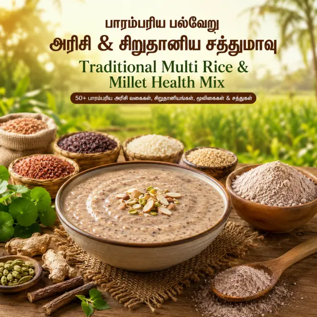 Traditional Multi Rice & Millet Health Mix | பாரம்பரிய பல்வேறு அரிசி & சிறுதானிய சத்துமாவு