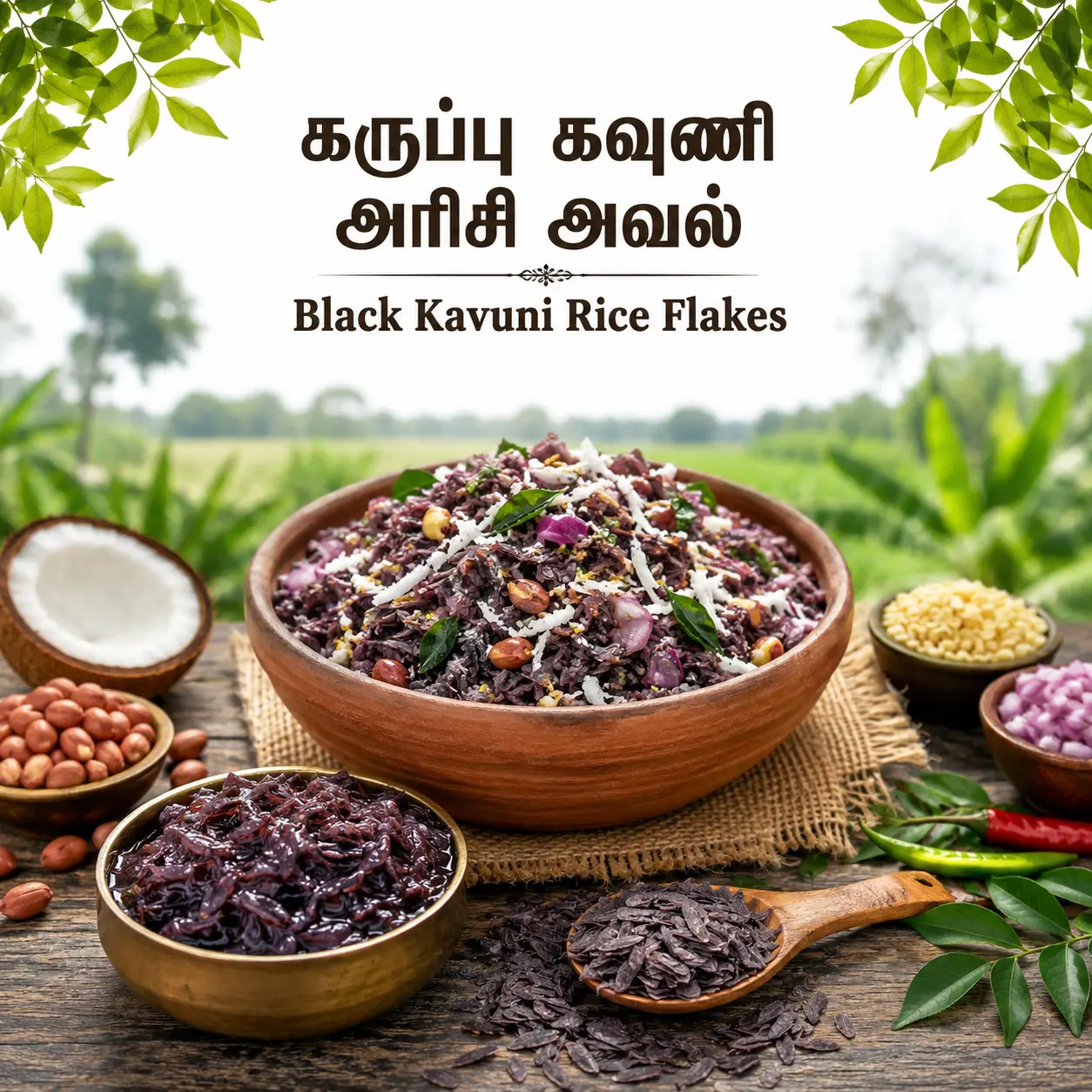 Black Kavuni Rice Flakes | கருப்பு கவுனி அரிசி அவல்