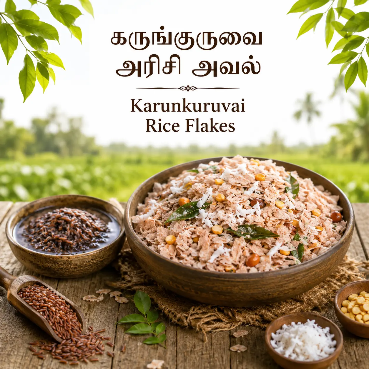 Karunkuruvai Rice Flakes | கருங்குருவை அரிசி அவல்