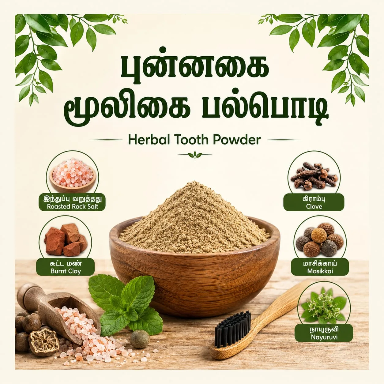 Herbal Tooth Powder | புன்னகை மூலிகை பல்பொடி