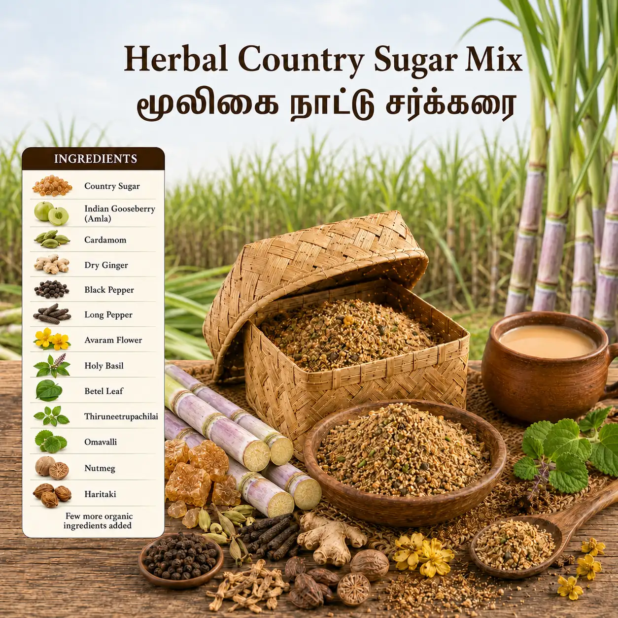 Herbal Country Sugar Mix | மூலிகை நாட்டு சர்க்கரை